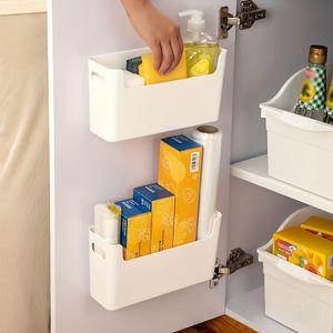 Storage Holders Racks Kitchen Wall Mounted Cabinet Door Preservation Film Bag Rack 230906