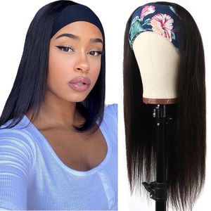 Straight Human Hair Wigs Headband Wig Brazilian Human Hair Super Easy To Wear Wigs Virgin Hair Full Texture For Black Women