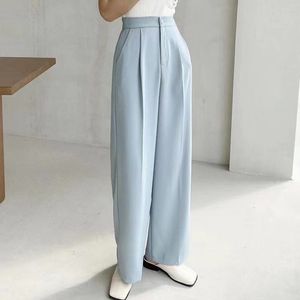 Pantalones rectos Prom Femme Chic Gentle Casual Fashion Slim All Match Solid Plus Size Loose OL Streetwear Pantalones 210421