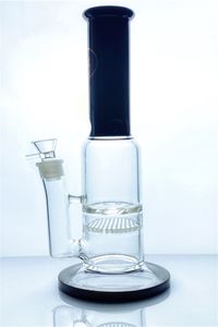 Tube droit bong tube de verre fumé barboteur de narguilé avec 1 pièce en nid d'abeille et connecteur de 18 mm à moulinet