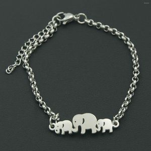 Strand 10 Pcs Vente En Gros Bracelets Réglables Pour Femmes Filles En Acier Inoxydable Trois Éléphants Charme Bijoux Cadeaux
