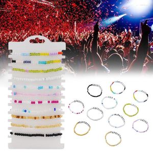Strand 11pcs/Set Music Bohemian Friendship Bracelets Color Boaded Diy Inglés Alfabeto Pulsero para mujeres Juego de tour