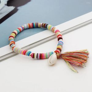 Strand 1pc 18.5cm Punk résine polymère argile coquille de mer glands bracelet à breloques à la main chaîne corde chaînes bracelet pour femmes bijoux cadeau
