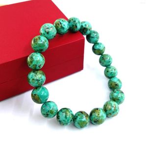 Strand 1pc à la mode Afrique Turquoise 10mm Perles Bracelet Élastique Pour Femme Homme Port Quotidien Cadeau De Noël