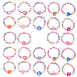 Strand 24 pièces remplisseurs de sacs de fête bracelets d'amitié bijoux légers faveurs en bois perlé enfants enfants pour filles anti-décoloration mignon