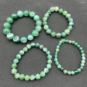 Brin 6/8/10 mm Bracelets en pierre d'agate verte réelle naturel pour les femmes guérir les perles de cristal stretch braclets cadeaux