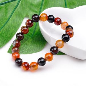 Strand 8 / 10mm Rond Onyx Pierre Naturelle Bracelet Vin Rouge Multicolore Rêve Agates Élastique Main Porter Usine Femmes Fabrication De Bijoux Conception