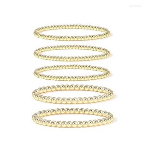 Pulsera de cuentas de oro Strand Badu para mujer, bola chapada en 14 quilates, cuentas elásticas, regalos de joyería de moda