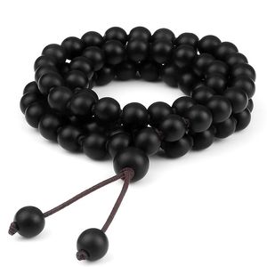 Strand Beaded Strands Classic Men Pulsera de piedra natural 8 mm Black Mattue Cuerda elástica Collar anudado para mujeres Yoga Charm Bracelets Jewe