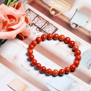 Strand Beaded Strands Natural Bracelet 8mm Redstone Bead Yoga Power Bangle Pour Diy Bijoux Femmes Et Hommes Donnant Présent Amulette