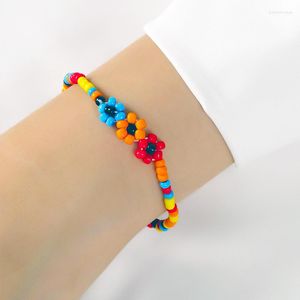 Brin bohémien en plastique résine fleur forme perles bracelets pour femme homme personnalité à la main mode géométrique fête bijoux cadeaux