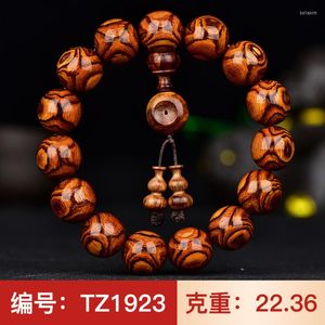 Collection de brins pleine de visages aux yeux fantômes X modèle 15 Hainan Huanghua poire main chaîne hommes et femmes or bouddha perles solitaire