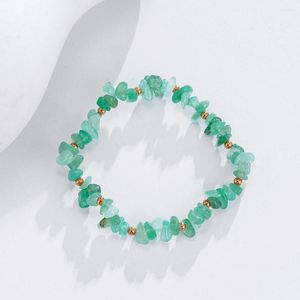 Strand Crystal Bracelet Irregular Natural Stone Beads Chip Jewelry Amatista Aguamarina Rosa Cuarzo Pulsera Brazaletes Para Mujeres