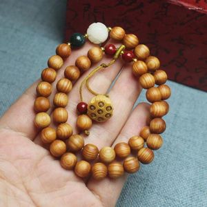 Strand Cypress High Oil 8mm Double Couche Bracelet Lotus Seedpod Pendentif Artisanat