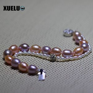 Strand Fashion Double Strands Cultured Natural Fresh Water Pearl Kids Bracelet Jewelry Beaded