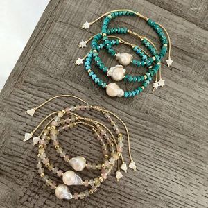 Strand Fashion Pulsera de perlas naturales para mujeres Bohemia Turquoise Turquesa Turquesa Bangles Accesorios al por mayor
