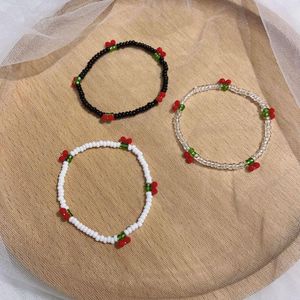 Strand Moda Simple Y Versátil Diseño De Nicho Personalidad Creativa Con Cuentas A Mano Estilo De Jardín De Cerezas Solo Para Damas Hermosa Pulsera