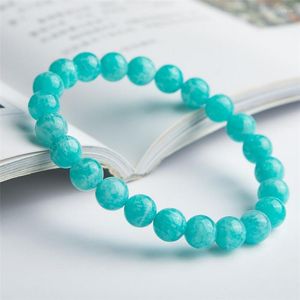 Brin véritable Mozambique vert naturel Amazonite pierres précieuses Bracelet 8mm en gros cristal extensible perle ronde goutte