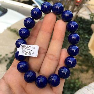 Bracelet Strand Perles Naturelles Lapis Lazuli Bleu Royal 12mm