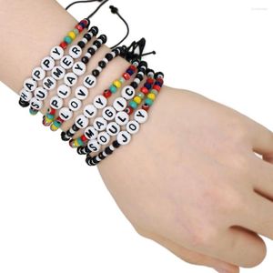 Strand Go2boho – Bracelet de perles réglables pour femmes, bijoux d'été à la mode, perles de cristal colorées, Alphabet