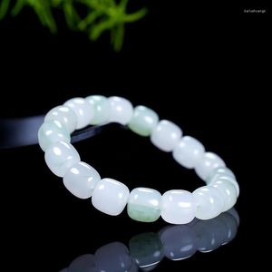 Bracelet de perles de Jade en soie dorée Bracelet tempérament bijoux femmes perle de pierre ronde élastique perlé Bracelet Jades amulette cadeau