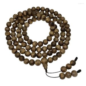 Bracelet de bois d'agar de Qinan Green Strand avec 108 Hainan Old Wood Buddhist Beads Rosary Couple