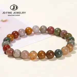 Strand JD Stone Natural India Agata Chakra Beads Mujeres Hombres Hombres ENERGÍA ELASTA ENERGÍA YOGA BUDDHA ¡Pulseras de pulsera Joya de joyas