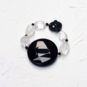 Strand Lii Ji, pulsera en blanco y negro, joyería para mujer, regalo, venta en Stock, cristal de ónix, cerámica de cuarzo