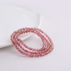 Strand Minar INS – Bracelet en perles de cristal naturel pour femmes, couleur rose rouge, vente en gros, Bracelets élastiques multicouches