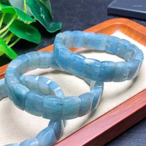 Strand Natural Aquamarine Bangle Fashion Fashion Women Weling Jewelry Gemstone Reiki Energy Stone Holiday Gift 10x14 mm