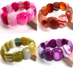 Brin naturel Botswana Agates/Sardonyx pierre perles Bracelet gemme Bracelet bijoux fins femme pour cadeau 18 25mm