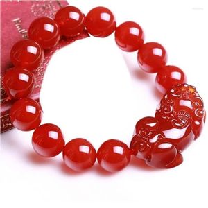 Bracelet en Agate rouge naturelle, brin de bête de bon augure, pour Couple de femmes