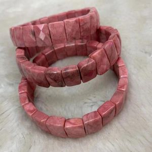 Pulsera de cuentas de piedra Rodonita rosada, brazalete de gemas naturales, joyería DIY para regalo de mujer, ¡venta al por mayor!