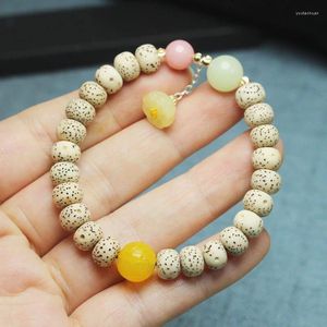 Strand R janvier Xingyue Bodhi baril perles Bracelet bande Jade petite graine de Lotus