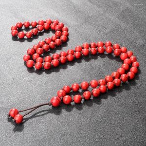 Strand Rouge Howlite Turquoises Pierre Colliers Hommes Femmes 8mm Naturel Perles Rondes Mala Wrap Bracelet À La Main Noué Bracelets Pour Bijoux