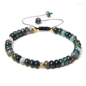 Strand Rondelle pulsera de cuentas piedra Natural Ábaco forma de dados lapislázuli ágata trenzada Chakra de la suerte riqueza parejas regalo