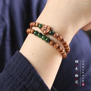 Hilo de sándalo, cadena de mano, anillo doble, cuentas de Buda, pulsera para hombres y mujeres, adornos étnicos artísticos, collar de brazalete al por mayor