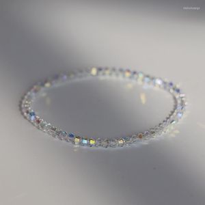 Strand Shiny Cute Faceted Crystal Beads Bracelet Thin Feshion ajustable Rhinestone brazalete elástico mujer joyería regalo al por mayor
