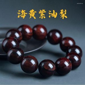 Strand SNQP Sea Yellow Purple Oil Pear Handstring pour hommes Hainan Smooth Pattern Old Material Vintage Play Buddha Beads 108