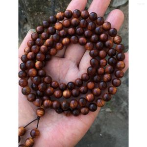 Strand SNQPAuthentic Taihang Chen Hua Ya Bai Yu Black Aggregate 108 Hand SkewerS 8mm Cypress Wood Milk Fragrance Buddha Bead Plate