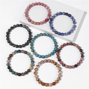 Strand Stretche 8MM piedra mate pulsera de cuentas de gemas Natural opaco polaco cordón elástico Pulserase Yoga joyería regalo al por mayor