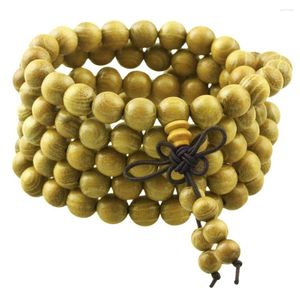 Brin SUNYIK 6mm bois doré naturel 108 perles prière méditation Mala bijoux élégant Style Rural Bracelet pour femmes hommes