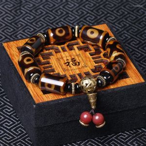 Bracelet en perles d'agate du Tibet, perles Dzi