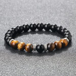 Strand Bracelet personnalisé à la mode pour hommes, pierre d'oeil de tigre naturelle, bracelet perlé en hématite pour femmes, bouddha tibétain, prière de Yoga, bijoux cadeau