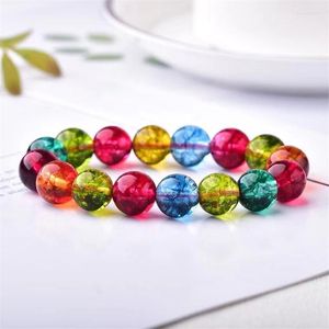 Bracelet en cristal de pop-corn, tourmaline pastèque, boule ronde de bonbons, perle de 10 à 12mm pour