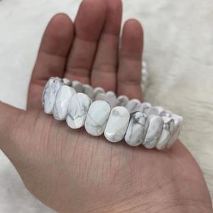 Strand White Howlite Stone Beads Bracelet Natural Gem Jewelry Bangle DIY For Woman Man Wholesale!