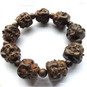 Strand Wholesale 5 pièces en bois perlé bouddha perles bracelet vintage tête bijoux