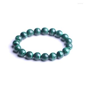 Pulseras de piedra Natural de malaquita auténtica para hombre y mujer, cuentas de transporte malvado, joyería de pulsera de una sola vuelta, venta al por mayor