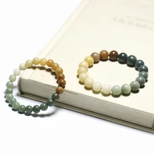 Pulsera de raíz de Bodhi al por mayor, cuentas de arcoíris con degradado artístico, joyería de madera, Estilo de China para hombres y mujeres