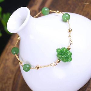 Bracelets en pierre naturelle verte, vente en gros, nœud chinois avec accessoires pour femmes et filles, bijoux simples à la mode, vente en gros